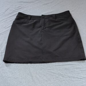 Women's Size 6 Eddie Bauer Active Black Zip Up Skort Skirt With Pockets